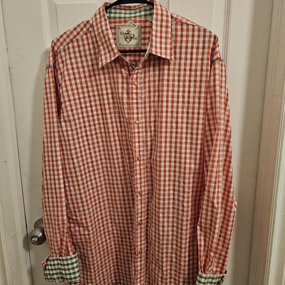 Men's Red Checkered Western Look Shirt